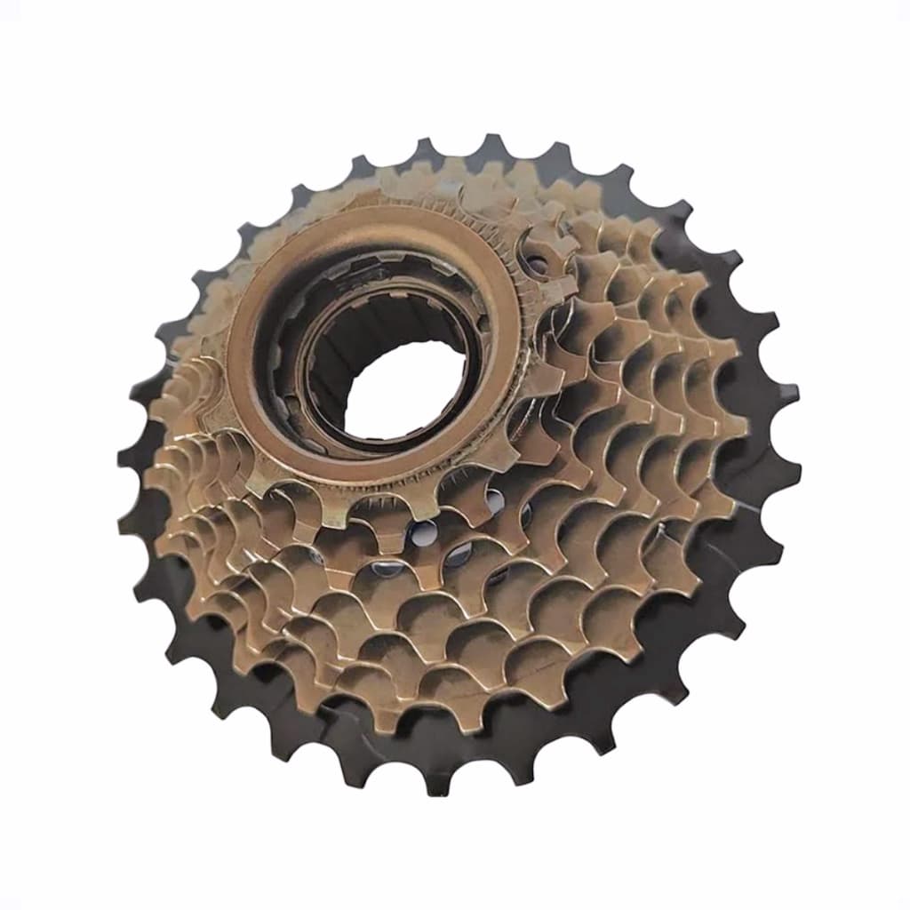 Catraca Roda Livre 7 Velocidade 14/28 Indexada Marrom Com Preto Para Bicicleta 21v Aro 26-29