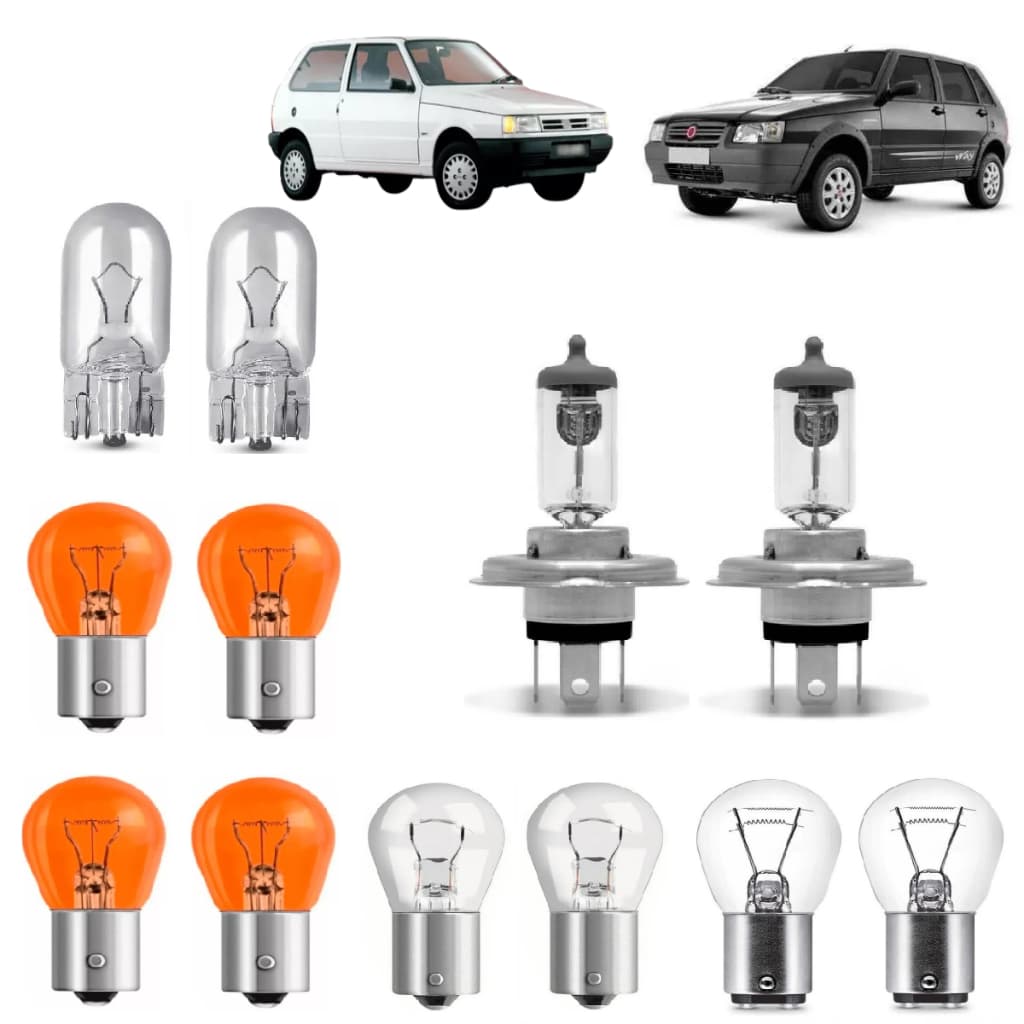 Kit Lampada Farol Lanterna Fiat Uno Todos