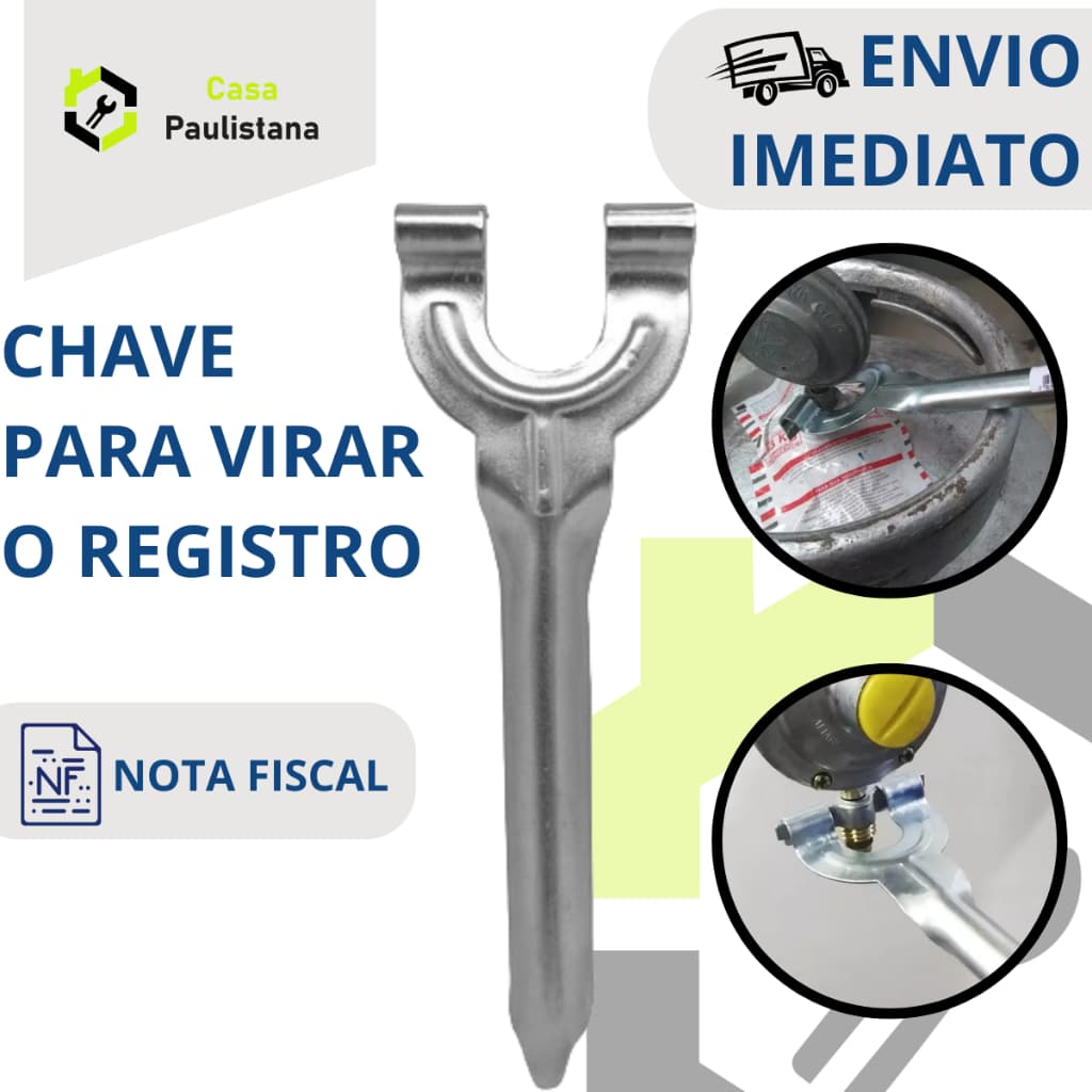 Chave P/ Regulador Válvula Registro De Gás Botijão Cozinha Abre Fácil