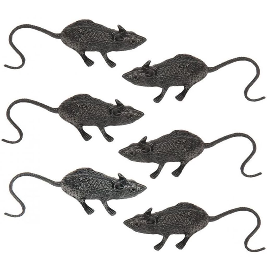 kit com 6 ratos de plasticos hallowenn para decorar assustar festa