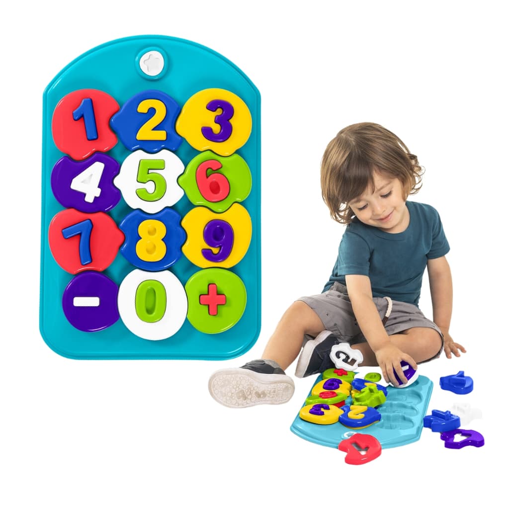 Brinquedo Quebra-cabeça Educativo Infantil Com Peças Grandes Blocos E Formas Números De Encaixar Didático Quebra Cabeça Aprendizado Montessori Crianças +12 Meses Bebê Menino E Menina