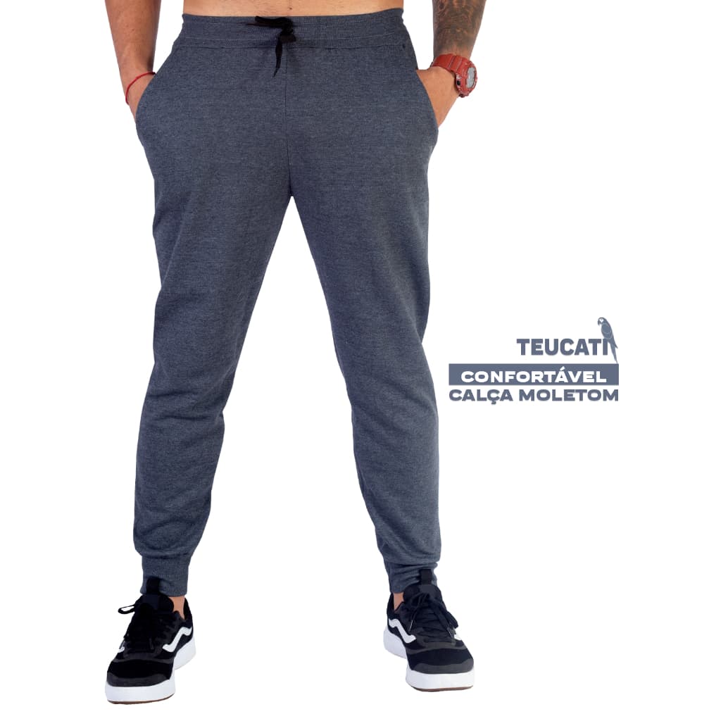 Calça Moletom Unissex Jogger 100% algodão FLANELADA - Inverno - Academia - TEUCATI