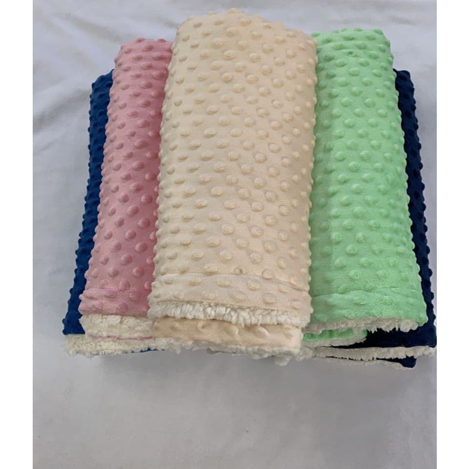 5 MANTAS SOFT BOLHA DUPLA FACE COM SHERPA CARNEIRINHO 1,00x0,80 cm
