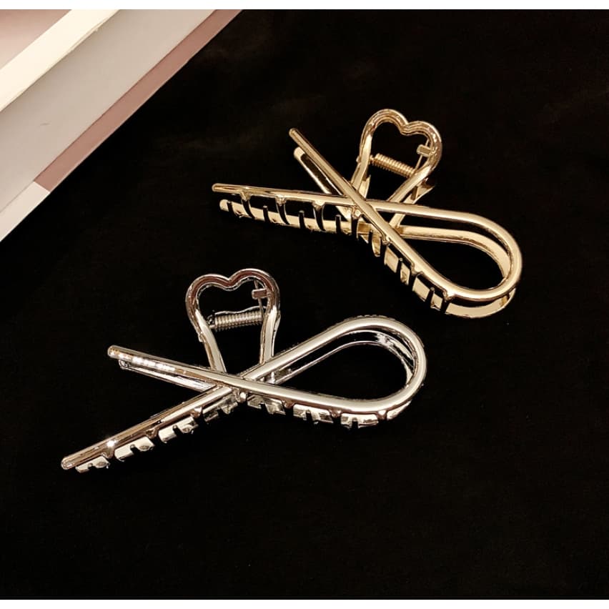 Nova Presilha de Cabelo Feminina em Estilo Minimalista com Acabamento Metálico Brilhante  Grande Tamanho para Penteados de Verão | Acessório Inspirado em Celebridades