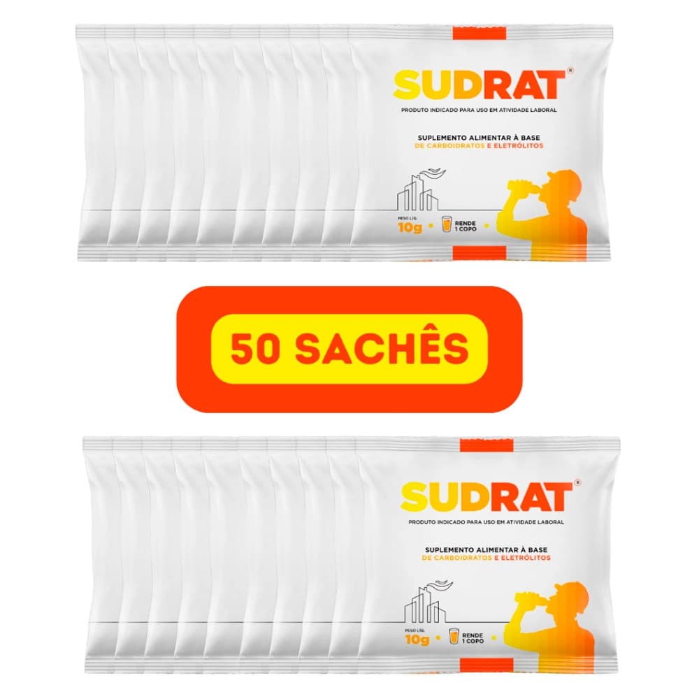 Kit 50x Sachês de 10g Sudrat Isotônico Repositor Hidroeletrolítico (Repositor Energético) - Sudract