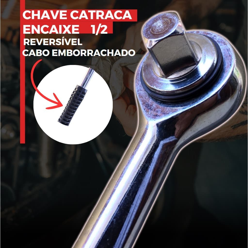 Chave Catraca Reversível P/ Soquete Enc. 1/2'' ROBUSTA