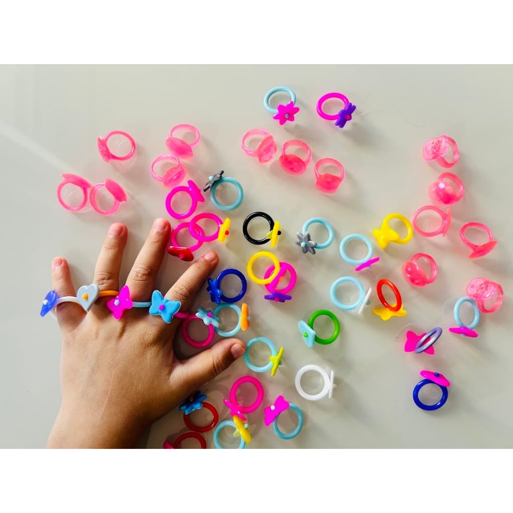 100 Unid Mini Anel Menina Colorido Lembrancinha Aniversário