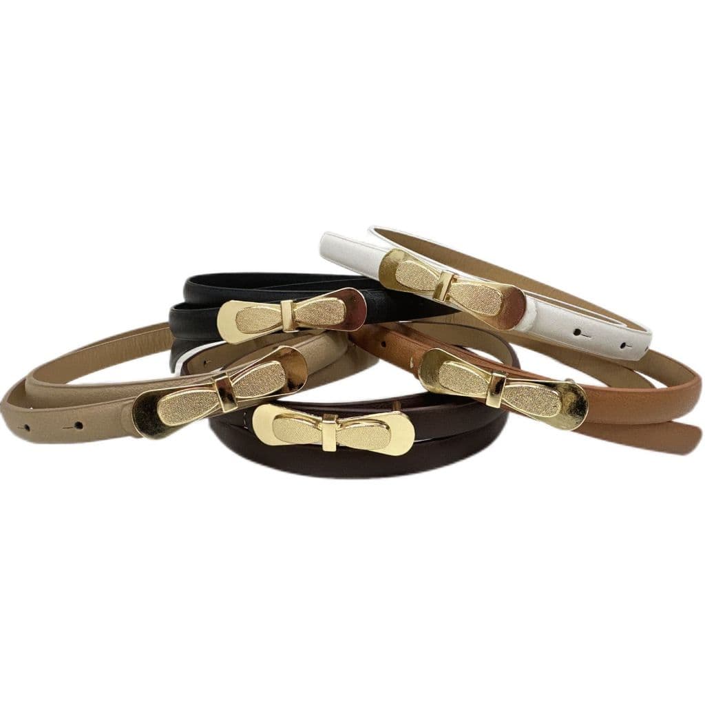 KIT 03UN Cintos Femininos Couro Sintético Fino 1cm Diferentes Fivelas ZX-C-11