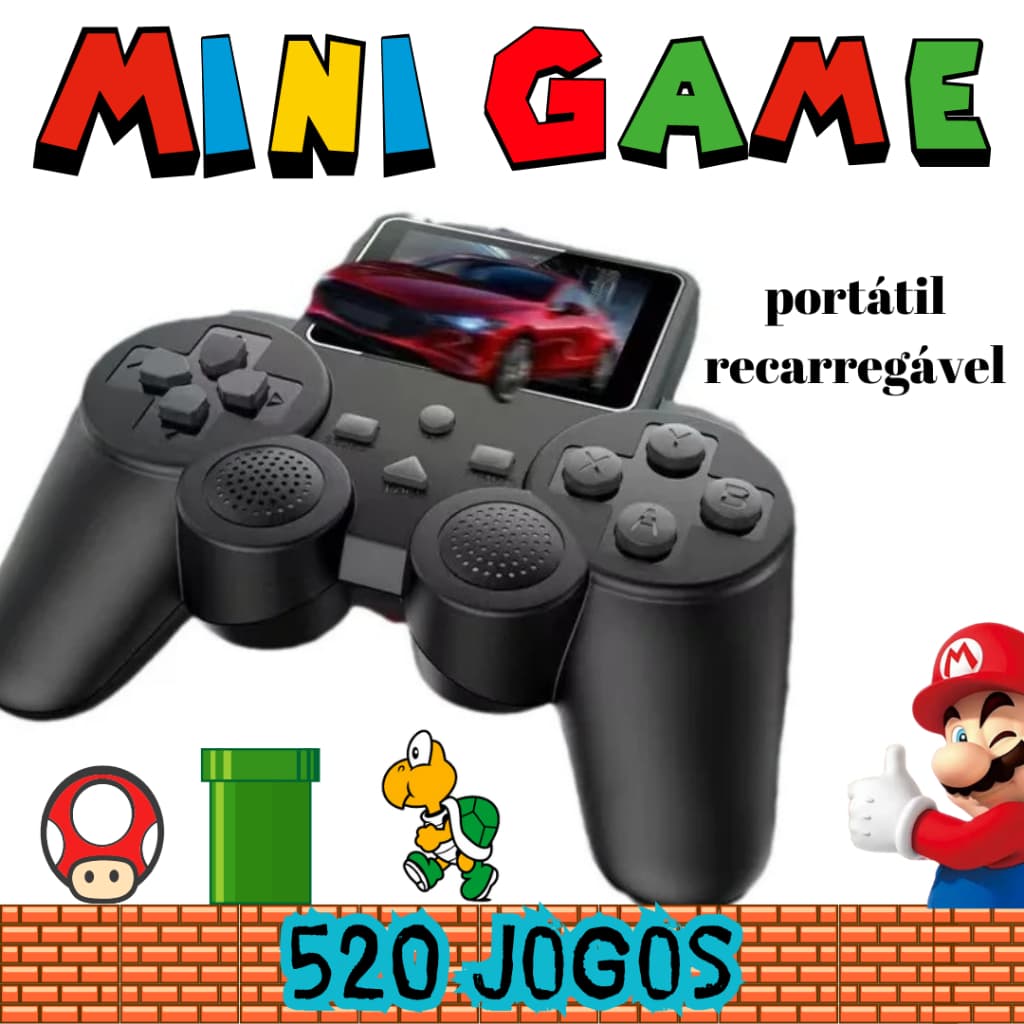 Mini Game  Portatil Mini Game 520 Jogos Retro Tela Colorida Recarregavel