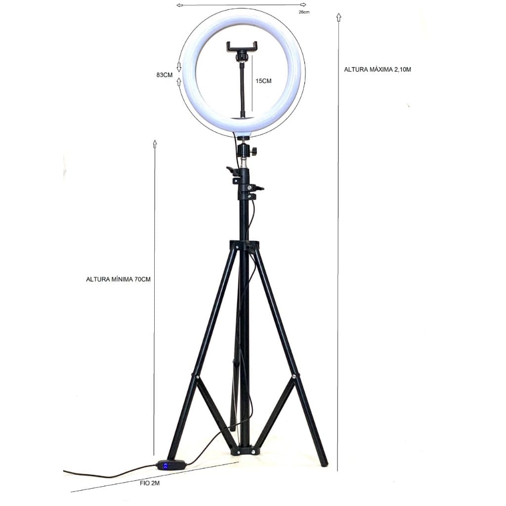 Ring hing light profissional grande com tripé