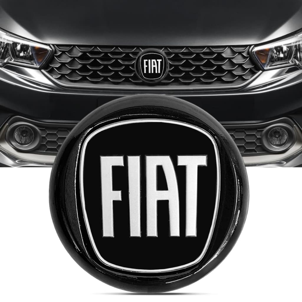 Emblema Grade Dianteira Fiat Argo Cronos Todo Preto 2017 2018 2019 2020 2021 Simbolo Logo Fiat Frente All Black