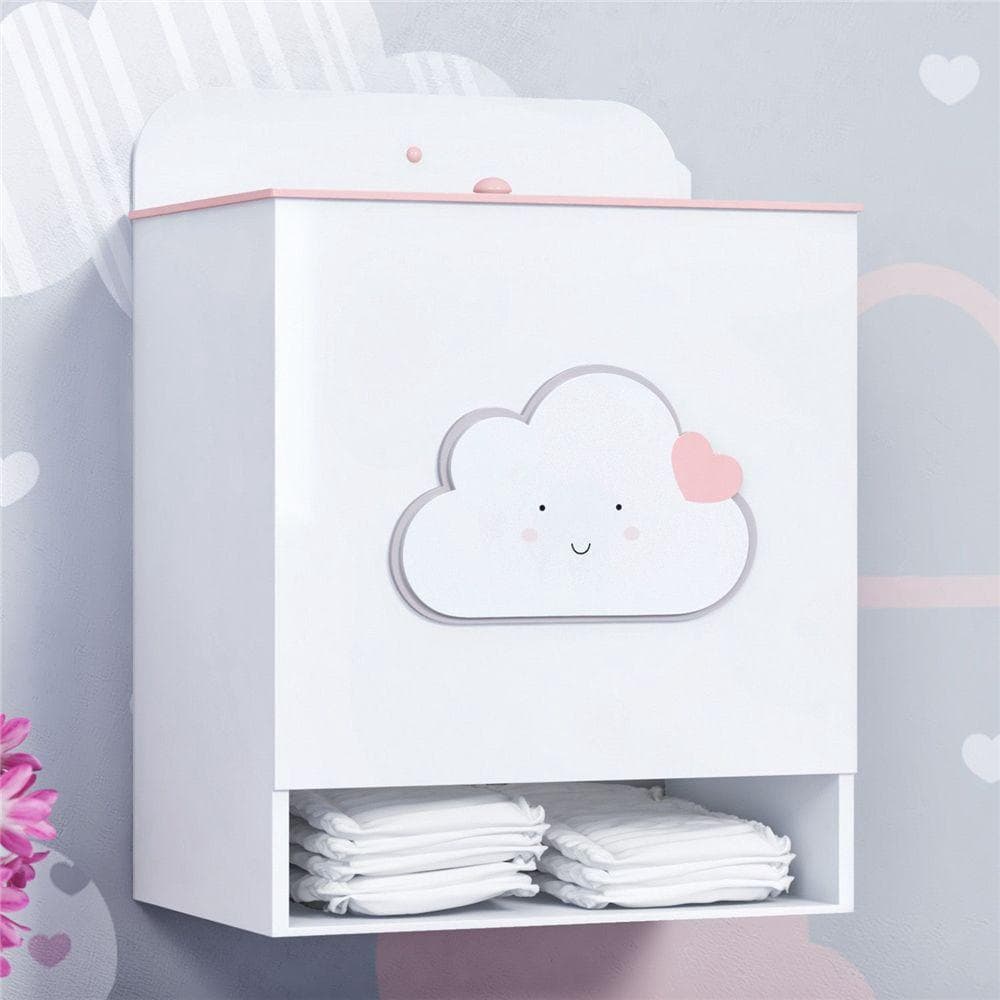 Porta Fralda liso grande mdf  enfeite quarto bebe organizador criança kit higiene decorativo + nome