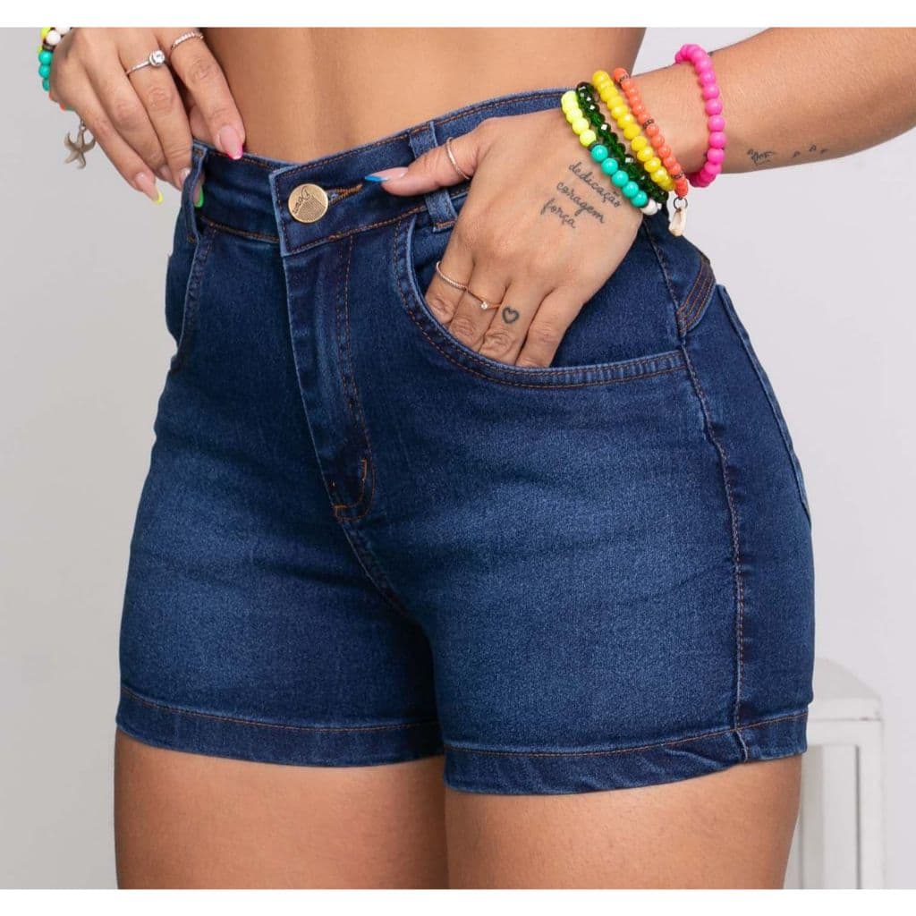 Shorts Jeans Levanta Bumbum com Lycra e Shorts Jeans Plus Size