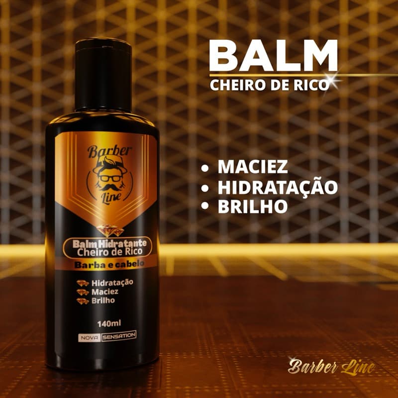 Balm Para Barba Cheiro De Rico Creme Hidratante Anti Frizz