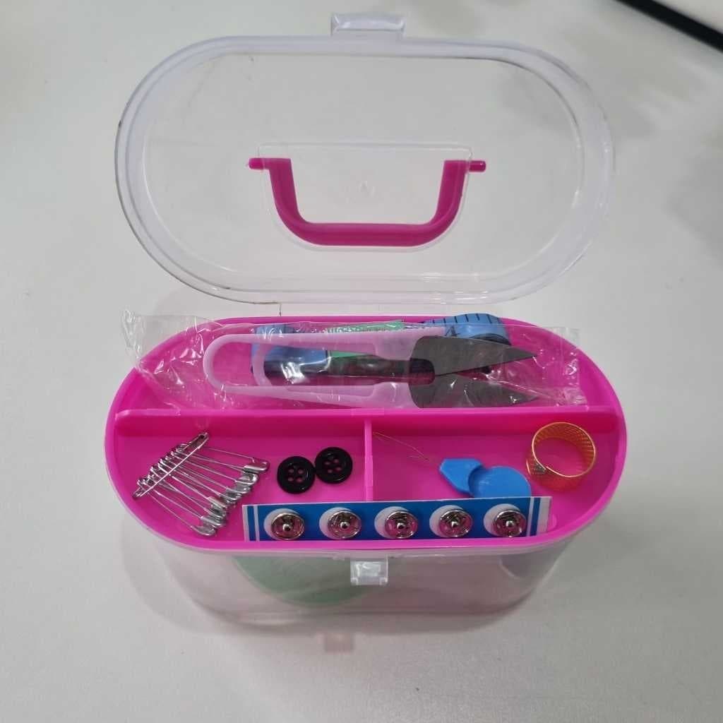 Kit Completo Costura Para Viagem Maleta Agulha Linha Fita Métrica Botões