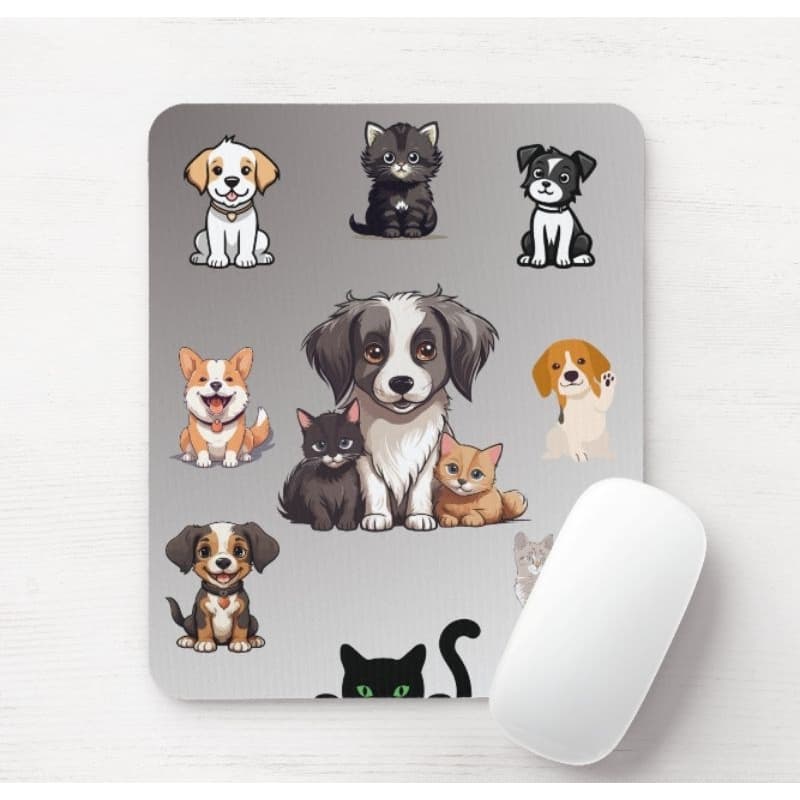 Mouse Pad Cachorrinhos Fofos Gato Fofinhos Mãe Pai de Pet