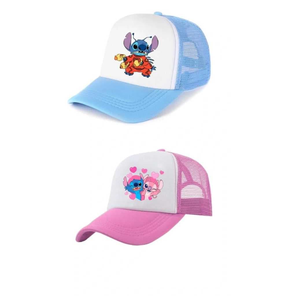 Boné Lilo Stitch Telinha Aba Curva  Linguinha Infantil