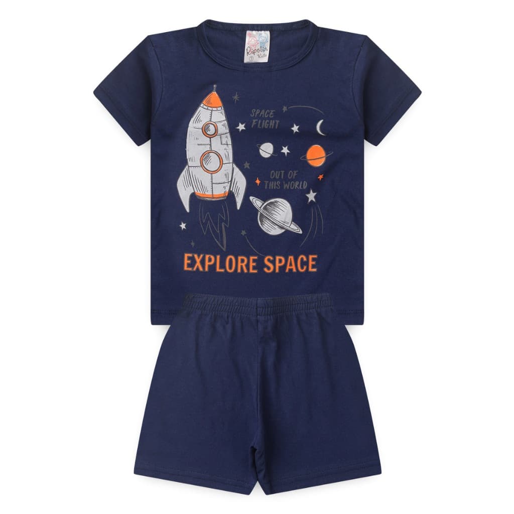 Pijama Masculino Infantil Menino Em Meia Malha  Algodão Estampado Tamanho 1 2 3 4 6 8
