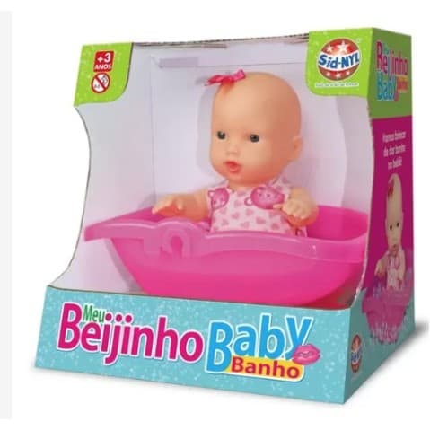 Boneca Meu Beijinho BABY Banho 18cm - SID-NYL  **** caixa com avarias*****