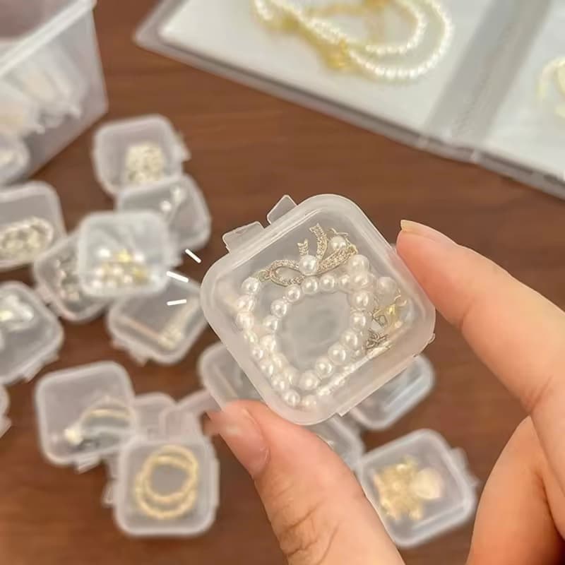 Mini Caixa Kit com 5 Caixinhas Porta Joias Porta Treco Transparente
