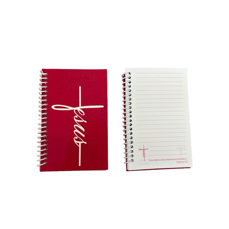 12 Cadernetas bloco caderno esperial Jesus vermelho ou preta e misto bíblico