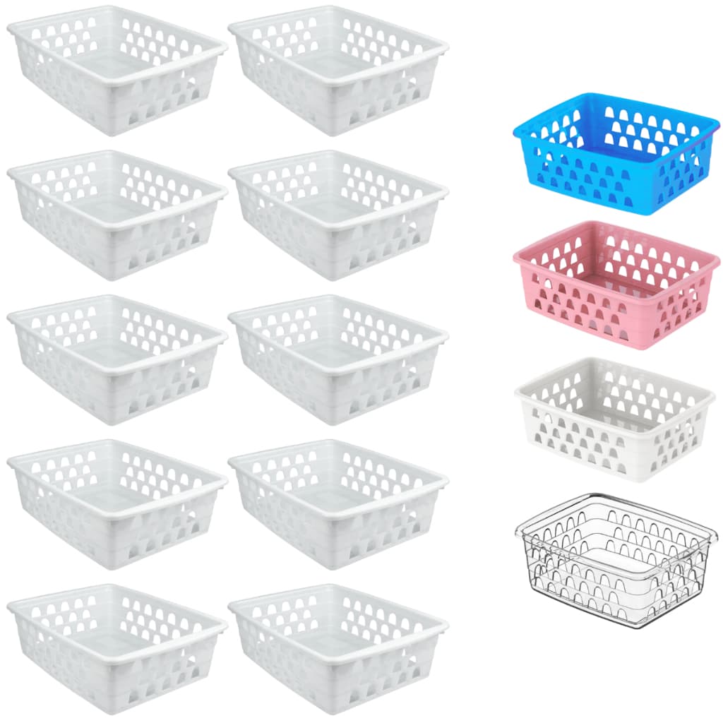 Kit 10 Cestinha Organizadora Pequeno Multiuso Para Comoda Gaveta Lavanderia 16x12x6cm