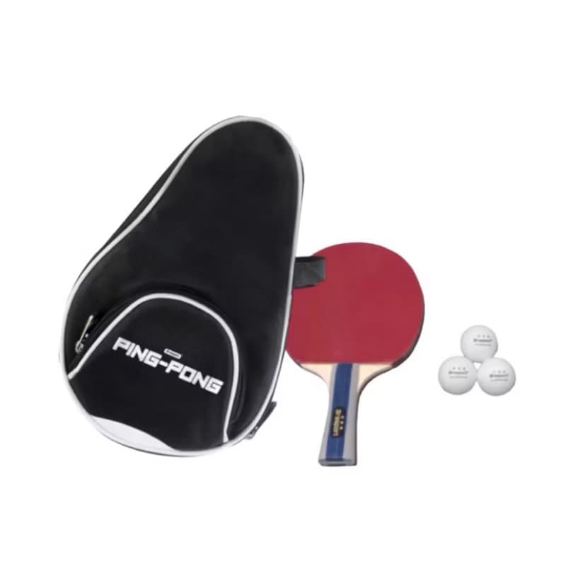 Kit Raquete e bolinha de Ping Pong Tênis de Mesa  Lisa com 3 bolinhas Envio