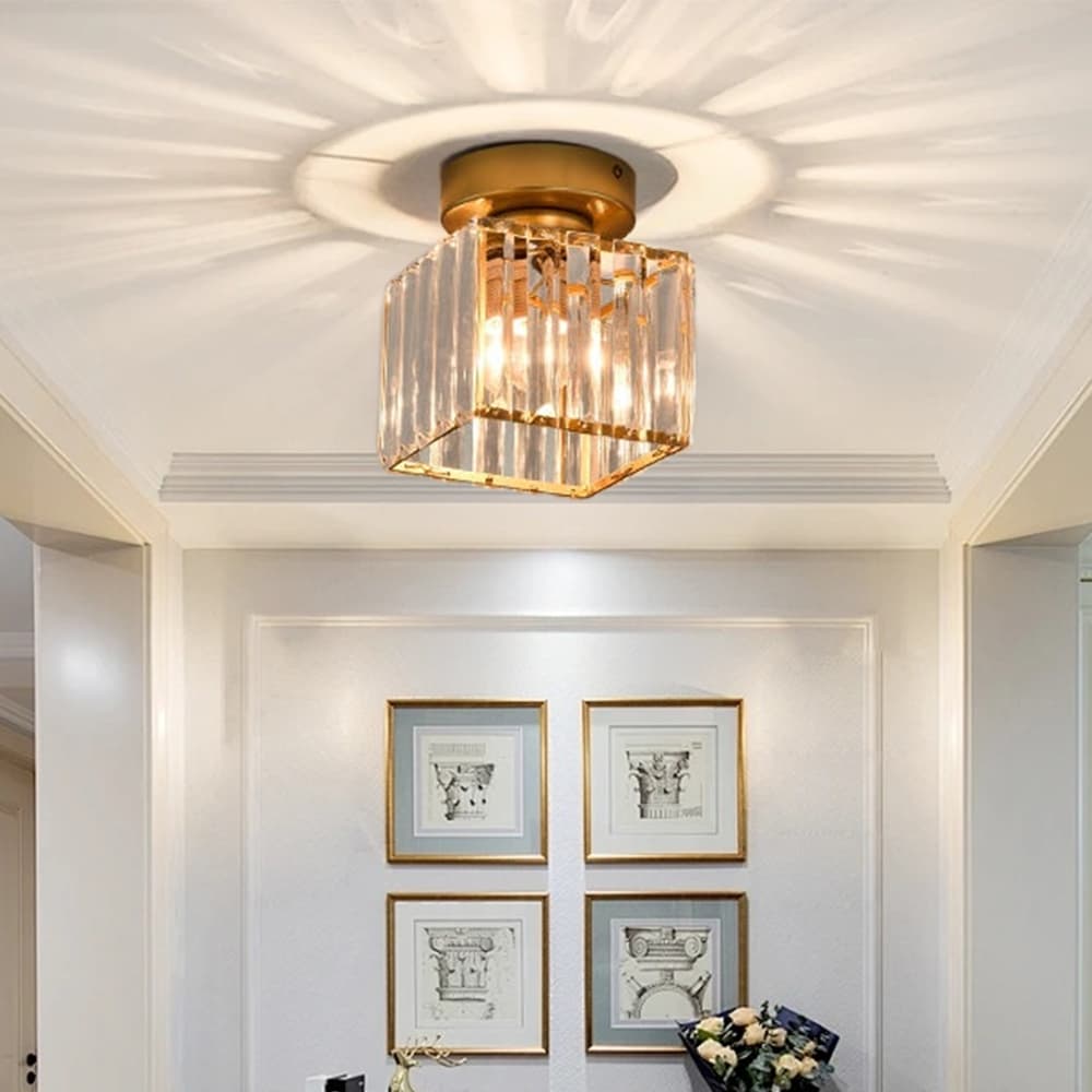 Luminária de teto criativa luz de foyer luz de corredor luz de cristal entrada varanda luz de quarto moderna simples