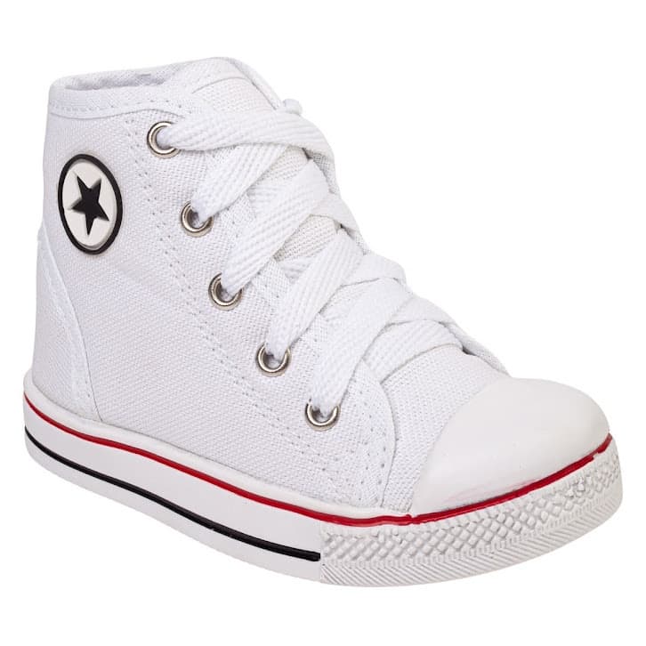 Tênis Cano Alto Infantil Unissex Branco *ENVIO IMEDIATO*
