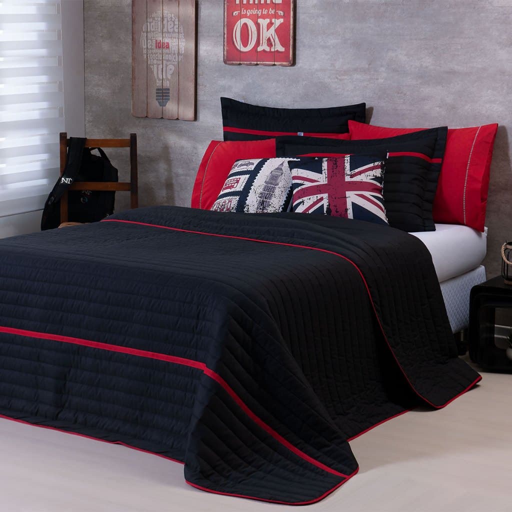 Cobre Leito Colcha Casal Queen 05 Peças Inove