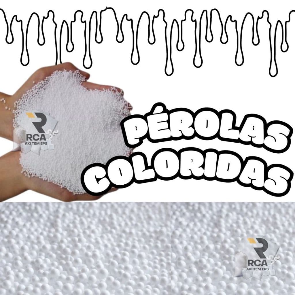 Pérola de Eps Colorida Pacote 1 Litro para artes e slime Branca