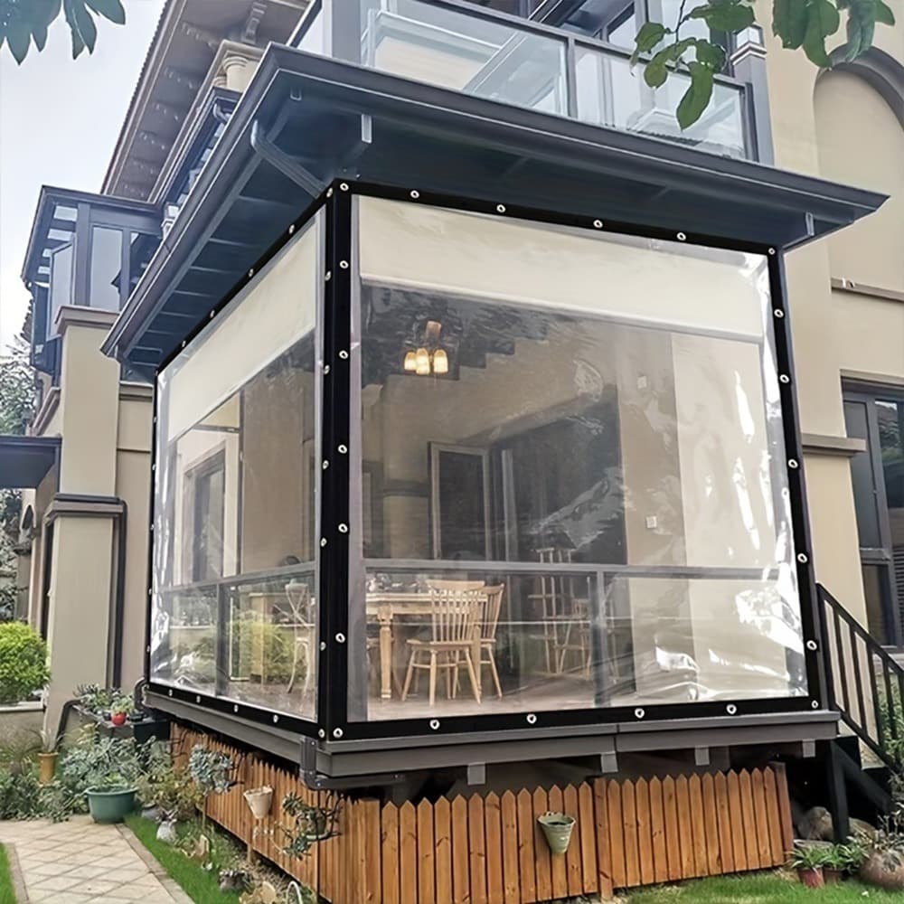 Lona Transparente à Prova de Chuva  Cobertura Reforçada Ideal para Portas e Terraços garagem Galpões de hortaliças