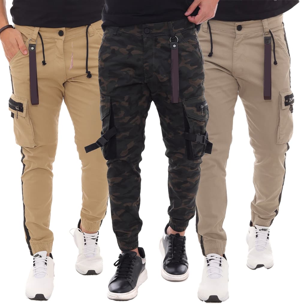 Calça Jogger Cargo Masculina Jeans - Calça Jeans Masculina - Calça Masculina Jeans