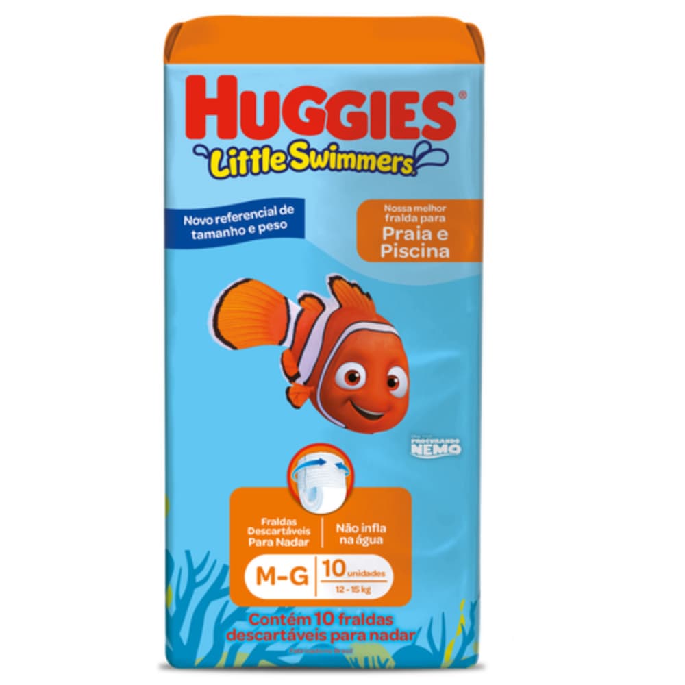 Fralda para Piscina e Mar Huggies Little Swimmers - M/G ou G/XG