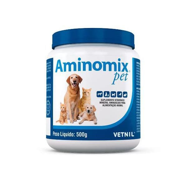Suplemento Aminomix Pet pó 500 g - Cães e Gatos