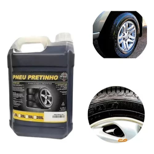 Pneu Pretinho Limpa Renova e Brilha Molhado Pneu Concentrado 5 Litros Gitanes