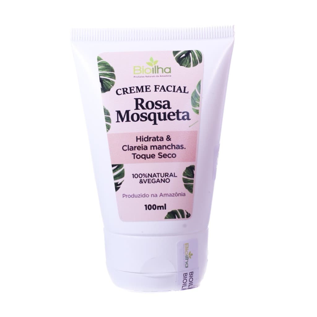 Bioilha Creme Facial Rosa Mosqueta Toque Seco Hidratante Clareador