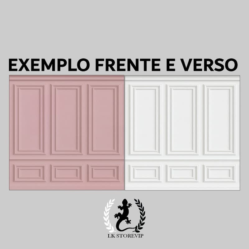 quadro boiserie fundo fotográfico 80x80 rosa e branco impressão dos 2 lados Premium 4k