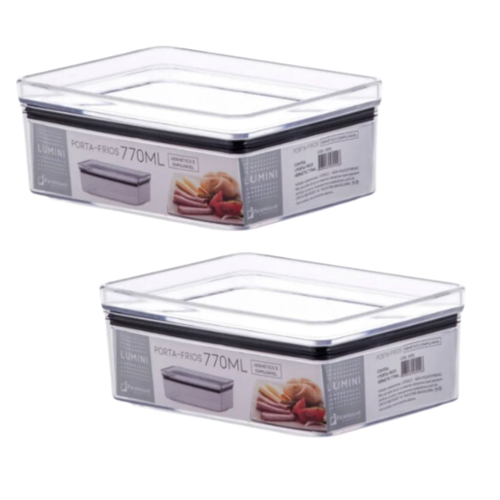 Porta Frios Pote Hermético 770ml Presunto Queijo Marmita - 2 un