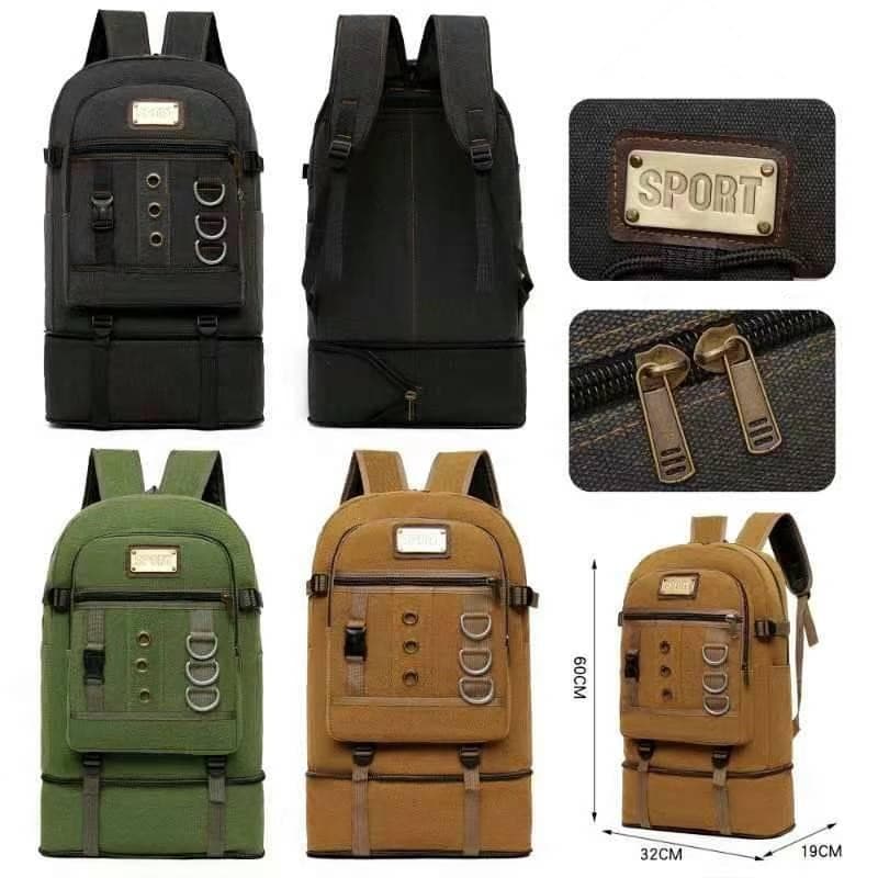 Mochila Grande 50 Litros Unisex Extensível Mochila de Lona