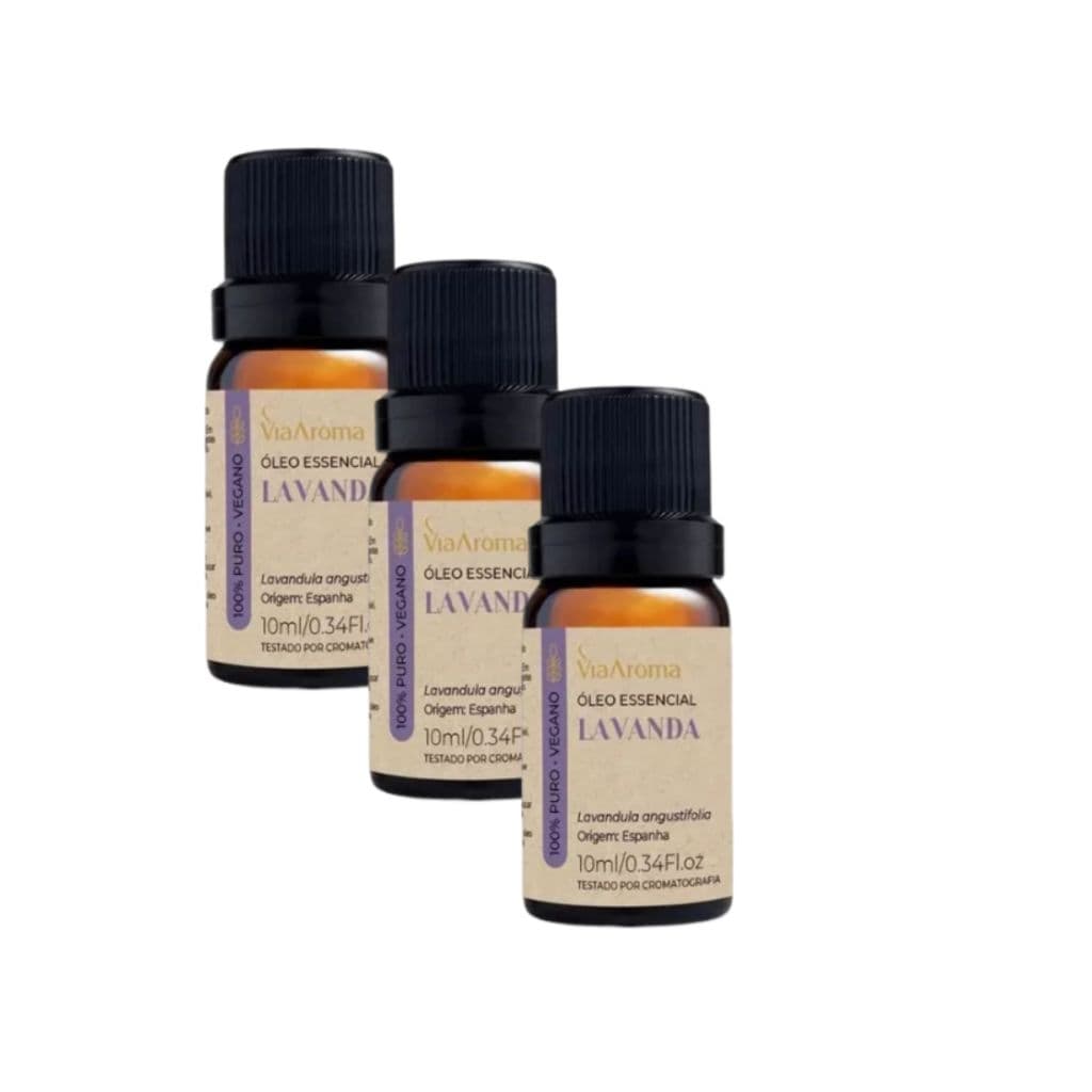 OLEOS ESSENCIAS AROMATERAPIA LAVANDA VIA AROMA 10ML KIT 3