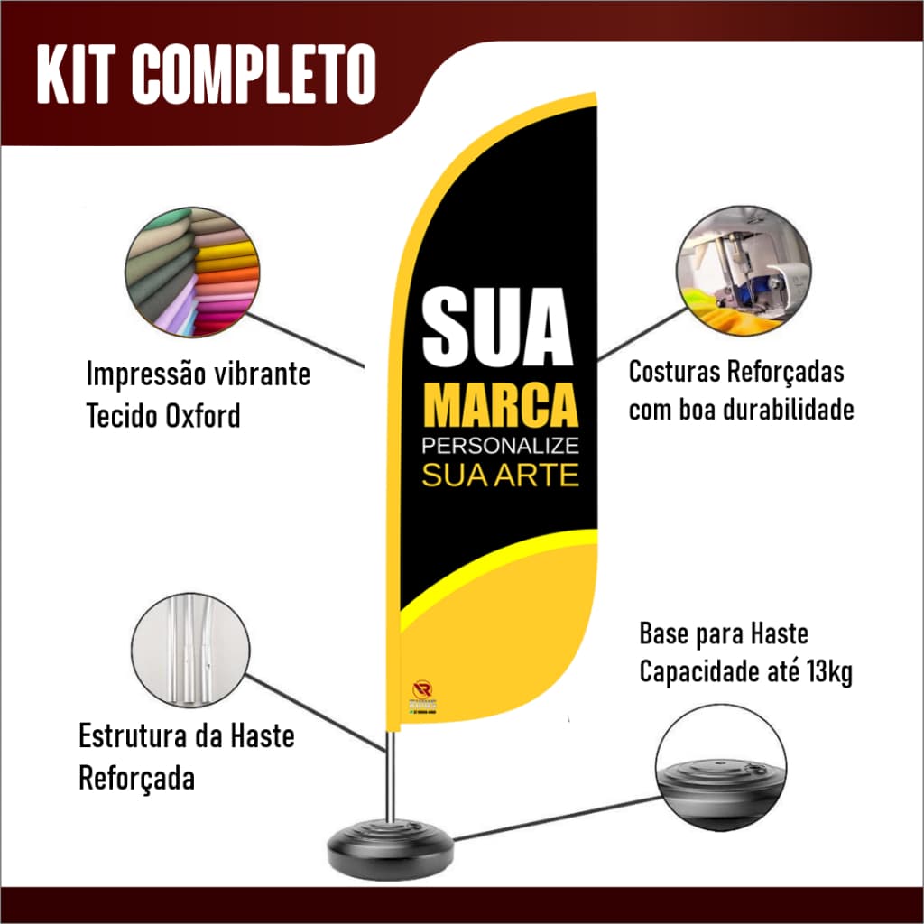 Banner PERSONALIZADO bandeira Wind Banner com KIT Completo - PROMOÇÃO