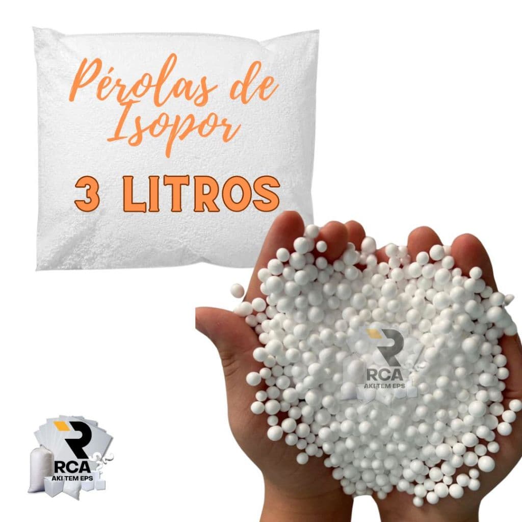 Bolinhas de Isopor Pérolas de EPS para Artesanato e Almofadas 3 litros