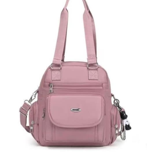 Bolsa feminina nylon impermeável vira mochila transversal tiracolo leve 3em1