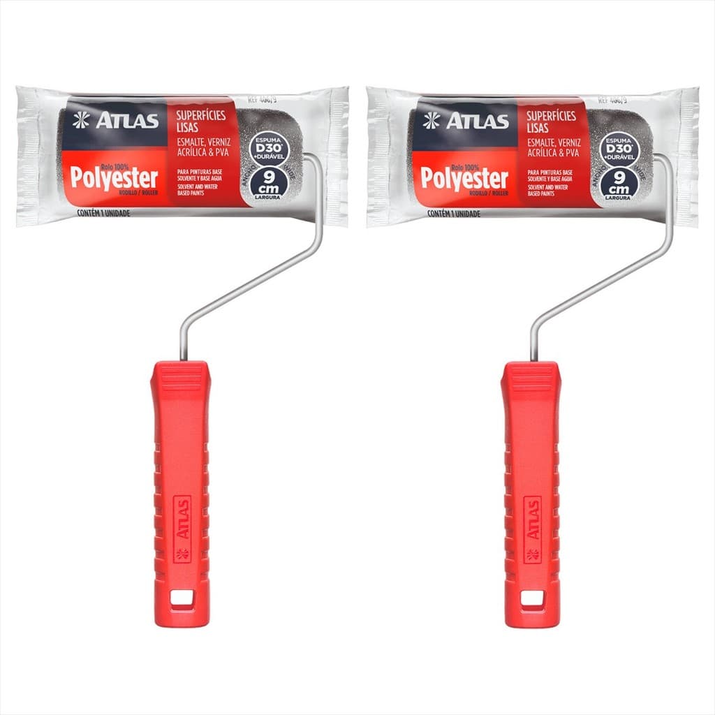 Rolo 9cm Para Pintura Esmalte Verniz Acrílica Pva - 2 Und