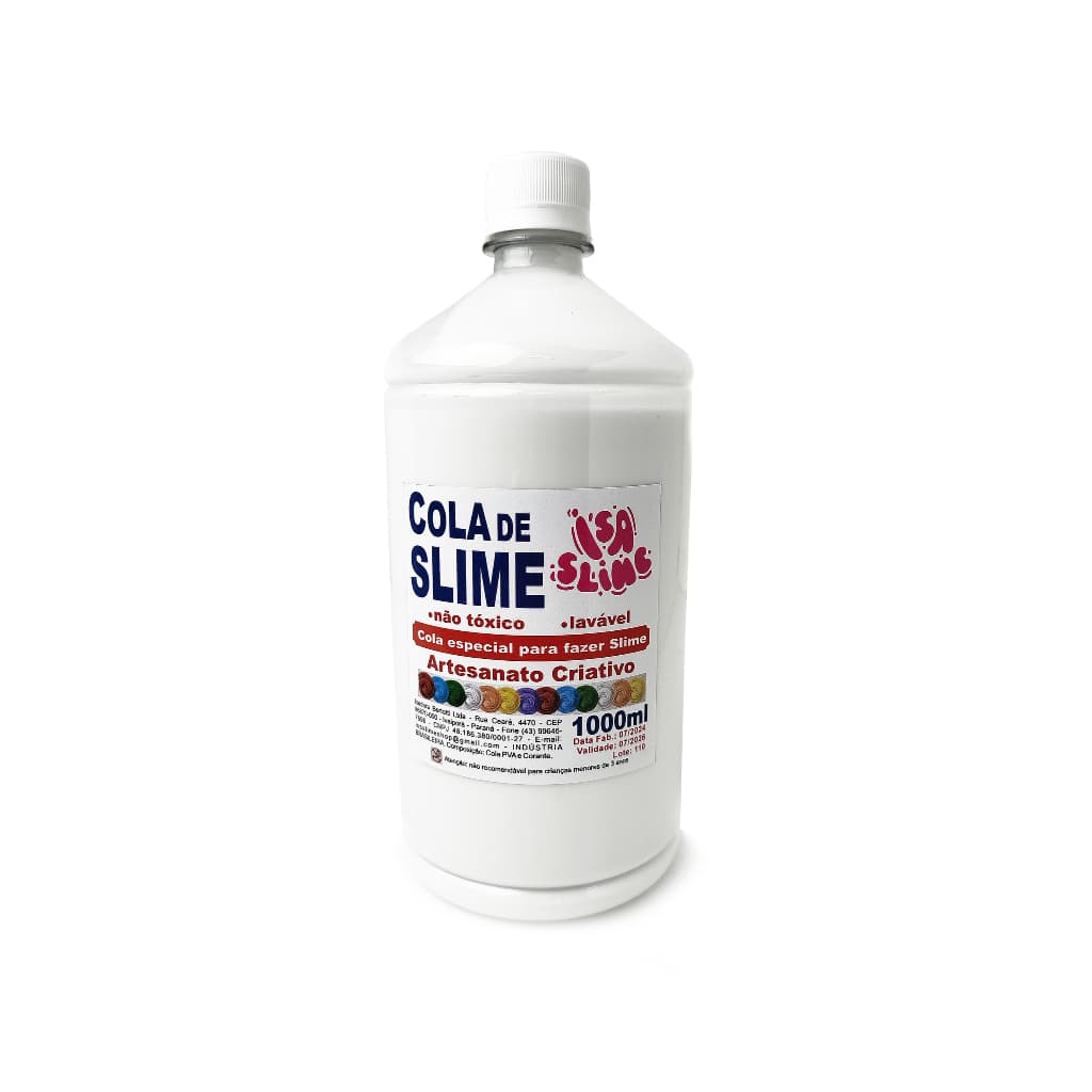 Cola para Fazer Slime Branca 1 Litro - Isa Slime