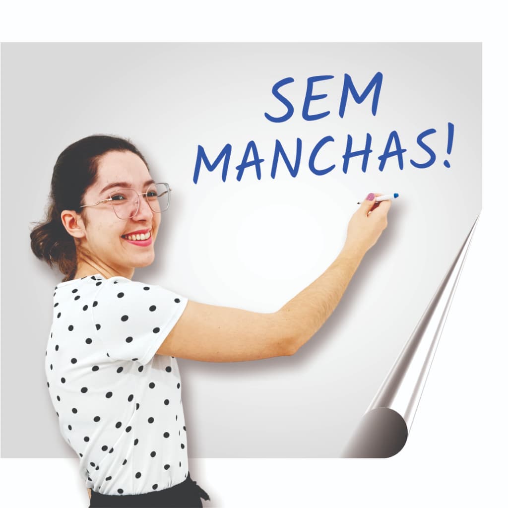 Adesivo Quadro Branco Lousa Sem Manchas 200 X 50 cm Corporativo - Limpeza a seco!
