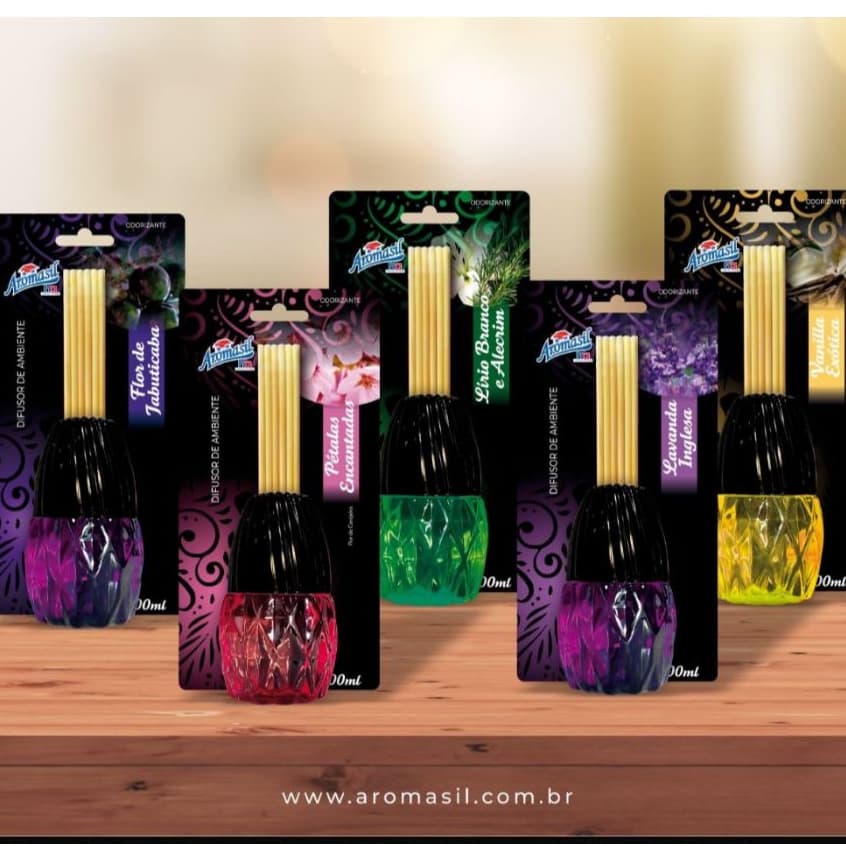 Difusor de Ambientes Aromasil 100ml, Odorizador de Ambientes, Cheiro de Casa, Aromatizador, Essencia