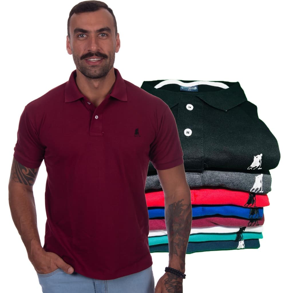 Camisa Gola Polo Masculina Básica  - Camiseta Casual Algodão Slim