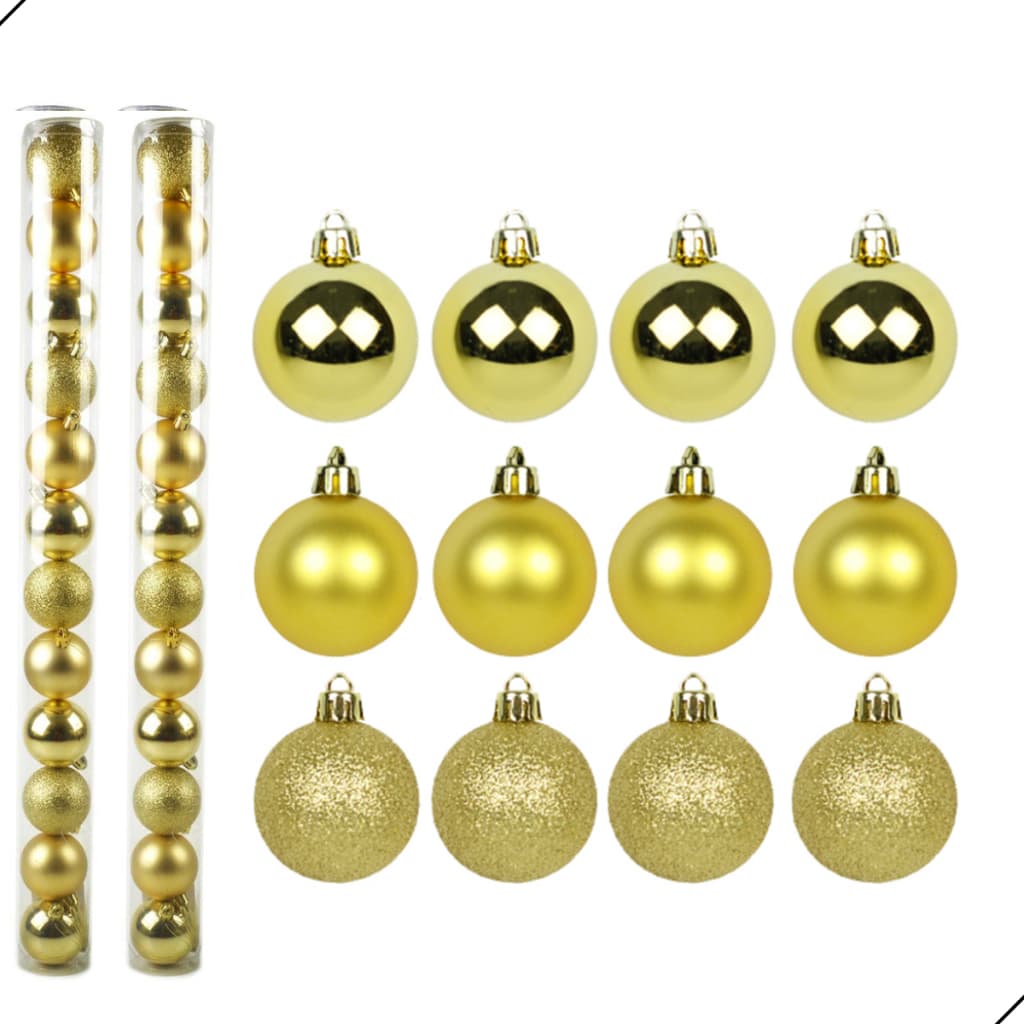 Kit 24 Bolas Mista Enfeite De Árvore De Natal 5 CM FOSCO/LISA/GLITTER